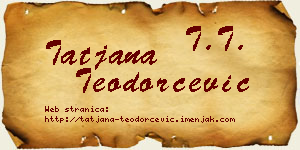 Tatjana Teodorčević vizit kartica